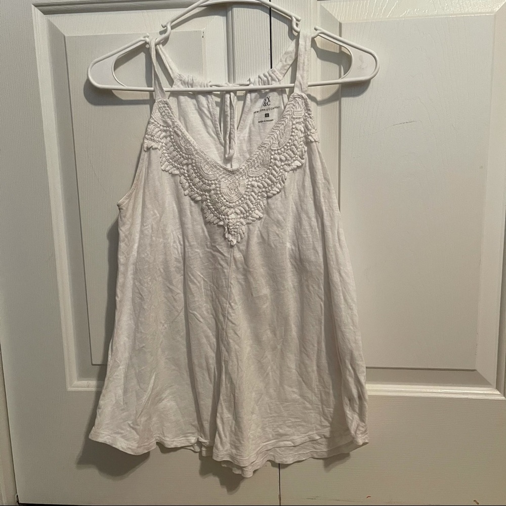 New York & Company White Tank Top Small